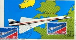 FRANCE FEUILLET PHILATÉLIQUE CEF 88 BIS PROJET CONCORDE FRANCO ANGLAIS 1969 - Picture 1 of 9