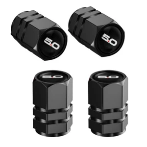4 Pieces For Ford 5.0 Black Tire Valve Stem Caps Car Tires Air Caps - Picture 1 of 5