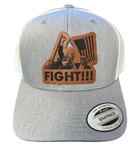 Fight Trump 2024 Leather Patch Trucker Style Hat - Many Colors - Imagen 1 de 4
