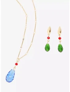 Jewelry Set: Howl’s Moving Castle Necklace/Earring Set, Kawaii Wings, Pink Drops - Picture 1 of 6