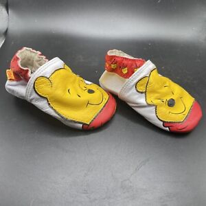 Disney Winnie The Pooh  Adidas Baby Toddler slip on Shoes Size 1eather feel