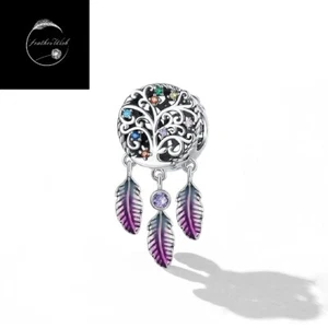 Sterling Silver 925 Charm Rainbow Dream Catcher Tree Bead Family Friend Wife Mum - Picture 1 of 17