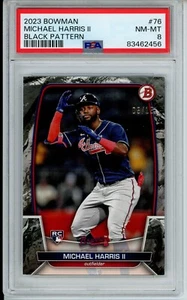 2023 Bowman Michael Harris II Black Pattern Rookie RC #'d 5/15 PSA 8 - Picture 1 of 2