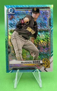 MacKenzie Gore - Padres 2021 Bowman CHROME SERIAL # /125 AQUA SHIMMER REFRACTOR - Picture 1 of 2