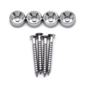 1 Groups 4Pcs Silver Electric Guitar Neck Joint Bushings and Bolts Guitar Parts - Picture 1 of 7