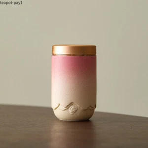 Portable and Exquisite Ceramic Small Tea Can Sealed Can - Picture 1 of 10