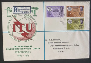 1965 Sinoia Rhodesia First Day Cover To Washington DC Usa Telecommunication Issu - Picture 1 of 2
