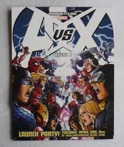 A vs X Avengers vs X-Men #1 Launch Party Official Comic Promo Card (2012) Marvel