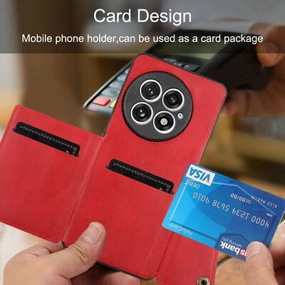 For OnePlus 13, Phone Case Shockproof Hybrid Leather Wallet Card Slot Cover - Image 1 of 4