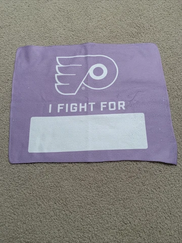 Philadelphia Flyers I Fight For Cancer Towel Hockey Purple Wells Fargo Center Cover