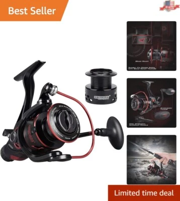 Катушка для спиннинга Sharky Baitfeeder III 6000 10+1 подшипники и углеродное сопротивление, черная красная - Изображение 1 из 4