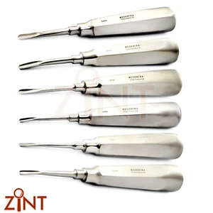 X6 Tooth Loosening Extraction Luxation Elevators 3mm 4mm 5mm Straight And Curved - Picture 1 of 7