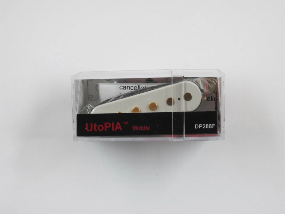 DiMarzio Utopia Middle Single Coil Pick-up White W/Gold Poles DP 288 F - Image 1 of 1