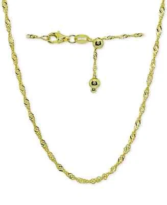 GIANI BERNINI Singapur Eslabón Oro 22" Collar Cadena Ajustable, Plata de Ley Foto 1 de 4