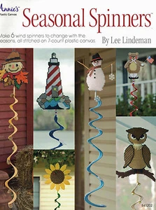 Wind Spinners Sun Flower, Scare Crow, Lighhouse Owl More Plastic Canvas Patterns - Picture 1 of 6