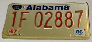 1982-86 ALABAMA LICENSE PLATE (1F 02887) - Picture 1 of 1