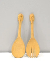African Elephant Wood Serving Spoon Set Kenya - Picture 1 of 3