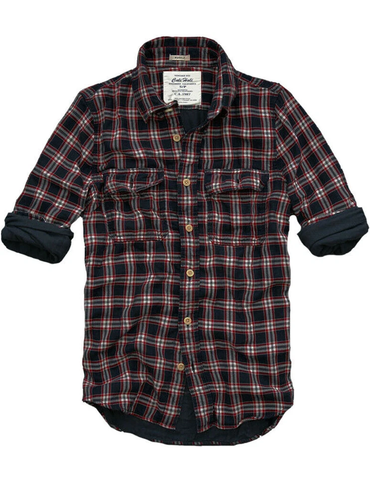 Camisa Para Hombres CALI HOLI Algodón Suave Cuadros Manga Larga Multicolor Foto 1 de 3