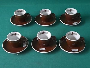 SET 6 TAZZINE + 6 PIATTINI CAFFÈ ESPRESSO MOKADOR MOKA DOR PORCELLANA ACF. CB35 - Foto 1 di 9