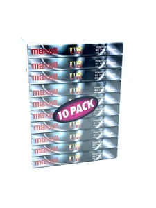 Maxell UR 90 Audio Cassette Tape -NEW SEALED 10 PACK QB - Photo 1/2