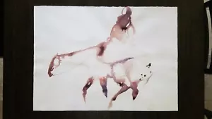 Vintage ORIGINAL WATERCOLOR SIGNED Carol Grigg "Birth Path II" 1987 MINT - Picture 1 of 7