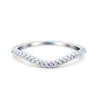 Contour Curved Half Eternity Band Round Ring CZ 925 Sterling Silver 4mm