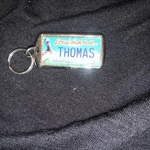 LOUISIANA  Personalized THOMAS Double Sided zipper tag / Keychain See Pictures - Picture 1 of 2