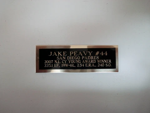 Jake Peavy Padres 2007 Cy Young Baseball Card Plaque Nameplate 1" X 3" Cover