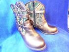 BKE Sole buckle Women's  Pluto Boots Straps Studded Western Embroidered 6.5