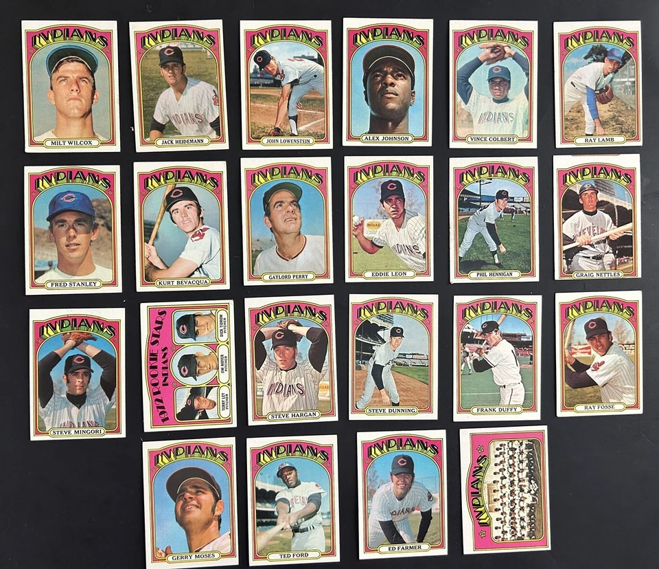 Lote de 22 Topps Cleveland Indians Team 1972 Gaylord Perry Lowenstein Ray Fosse Foto 1 de 1