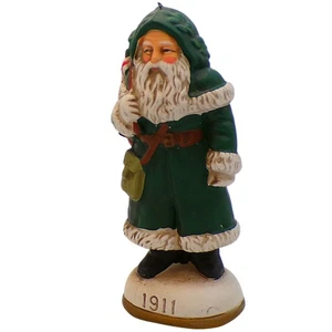Vintage 1988 Santa Figurine Christmas Reproductions Inc. 1911 Green Robe 5" - Picture 1 of 11