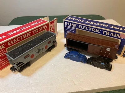 K Line #5711 N&W Car Carrier & Anthracite Coal Hopper Car w/ Boxes. READ! T21 - Image 1 of 4