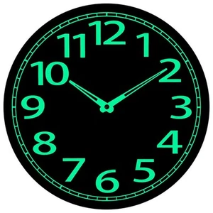 Horloge Murale Lumineuse en Bois Phosphorescente, Silencieuse, Sans Tic-Tac5924 - Imagen 1 de 6