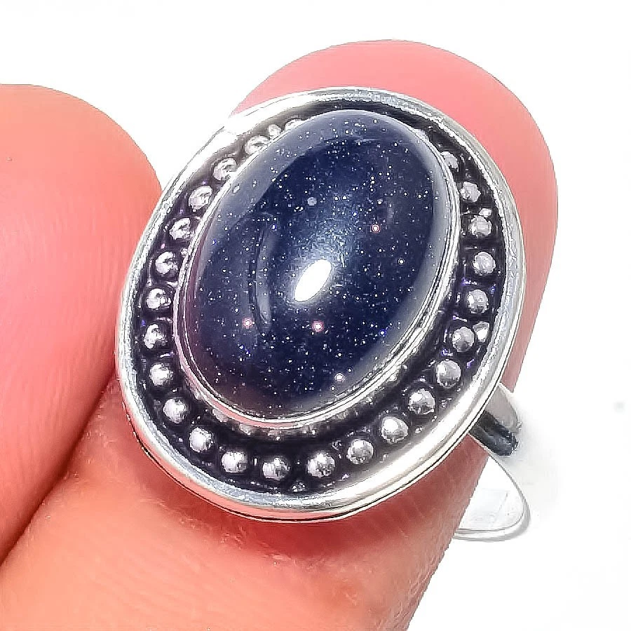 Anillo de plata de ley 925 con piedras preciosas de ónix negro para regalo Foto 1 de 1