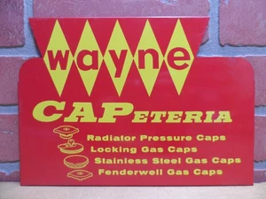 1950s WAYNE CAPETERIA GAS STATION REPAIR SHOP PARTS STORE DISPLAY AD SIGN - Picture 1 of 9