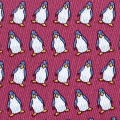 ВЕЧНЫЙ HERME TIE - БОРДОВЫЙ весело черно-белые пингвины маршируют счастливые ноги! XL - Изображение 1 из 4