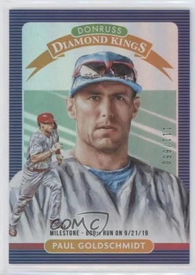 2020 Panini Donruss Diamond Kings Milestone Stat Line /650 Paul Goldschmidt #25 - Image 1 of 2