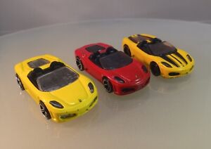 Hot Wheels Ferrari F430 Spider Lot 1st Editions Yellow & Red 2006 & Yellow 2009