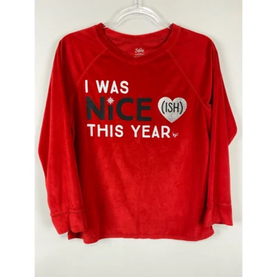 Top Pijama Justice Niñas 14/16 Terciopelo Rojo I Was Nice (ISH) Este Año Cuello Redondo Foto 1 de 4