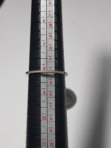 Vintage Sterling Silver Simulated Diamond Dainty Band Stamp NVC Size 8 - Picture 1 of 4