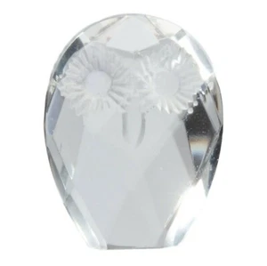 Vintage Czech teardrop crystal glass owl figurine ornament paperweight - Picture 1 of 4