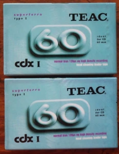 2 TEAC cdx 1 60 Superferro Type 1 Blank Audio Cassette Tapes New Sealed - Picture 1 of 2