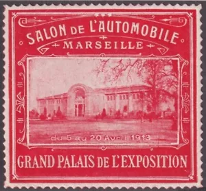 F-EX16505 FRANKREICH 1913 52x48mm CINDERELLA AUTO MARSELLA AUTOMESSE. - Bild 1 von 1