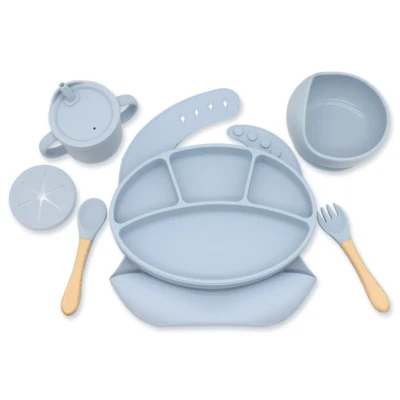 Onlineforu Silikon Baby Fütterung Entwöhnung Set für Babys Kleinkinder Saugnapf - Bild 1 von 4