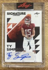 2023 Leaf Ty Simpson #BA-TS2 Signature Series Auto RC Alabama Tide 1/1