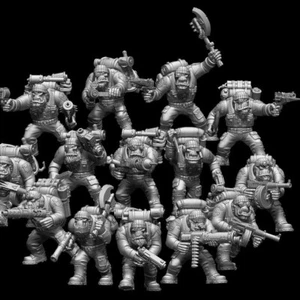 Space Ork Kommandos by Hardcore Miniatures suitable for sci-fi wargaming - Picture 1 of 33