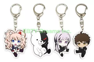 Set of 4 Danganronpa Anime Acrylic Keychain Naegi Enoshima Monokuma Kirigiri - Picture 1 of 2