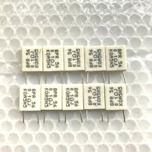 10Pcs 5W Wirewound Non-inductive Cement Resistor Ceramic horizontal 0.01Ω -0.5 Ω