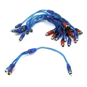 10pack 1 Male To 2 Female Plugs Rca Y Splitter Cable Car Audio Converter Cord Ad - Picture 1 of 4