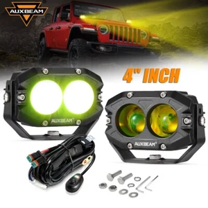 AUXBEAM 2pcs 4" LED Work Light Amber Spot Pods Fog Lamp Offroad Driving Truck - Picture 1 of 12